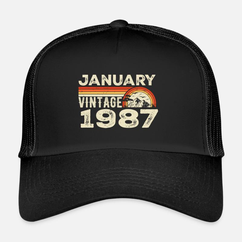 Janvier 1987 Vintage Anniversaire 1987, Né en 1987 Casquette trucker 