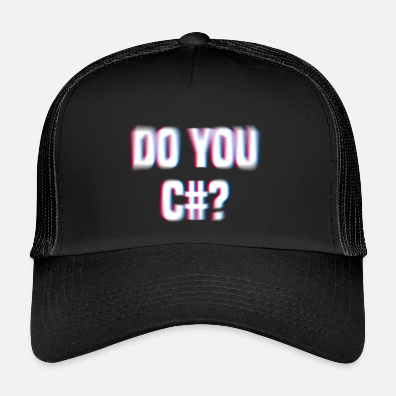 Do You See Sharp? (C#) Unscharfes Design für Nerds - Trucker Cap - Schwarz/Schwarz