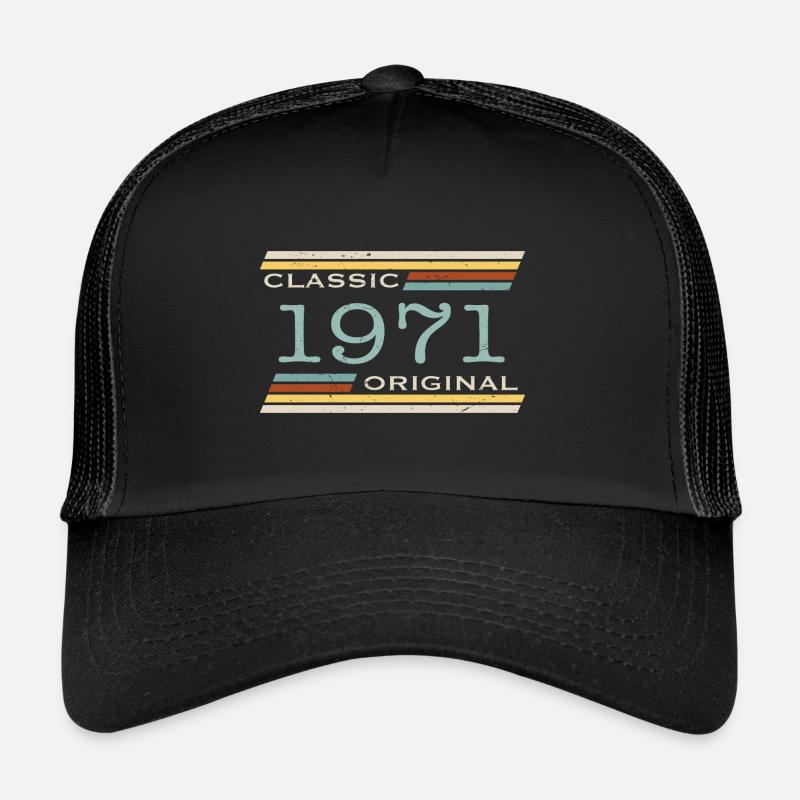 Vintage 1971, Classique, Original(e) - Casquette trucker  - noir/noir
