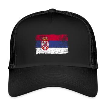 Serbian flag Serbia Serbian flag - Trucker Cap - black/black - Front