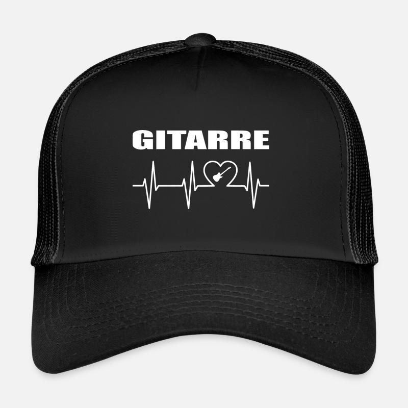Gitarre - Trucker Cap - Schwarz/Schwarz