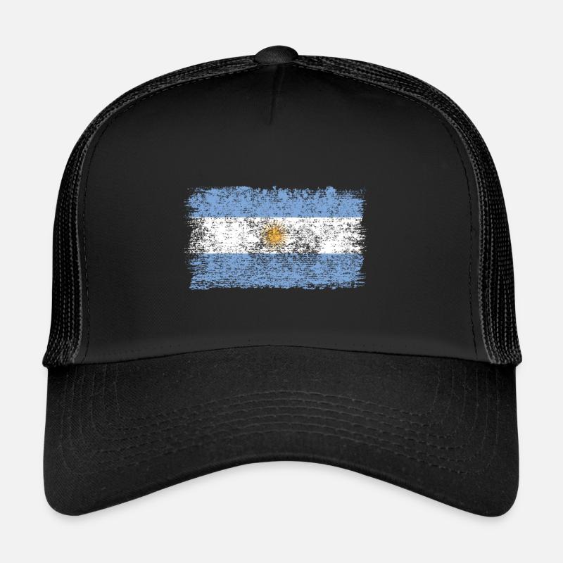 Drapeau argentin Argentine Drapeau argentin - Casquette trucker  - noir/noir