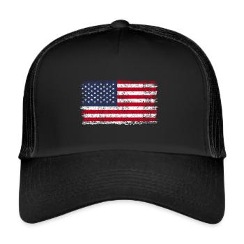 American Flag USA America Flag - Trucker Cap - black/black - Front