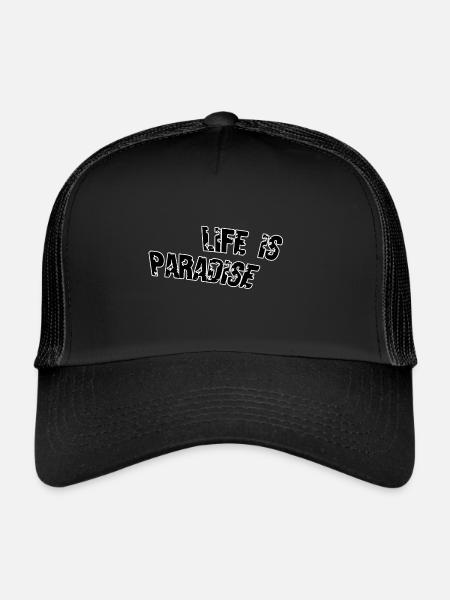 La vie est paradisiaque - Casquette trucker  - noir/noir - Devant