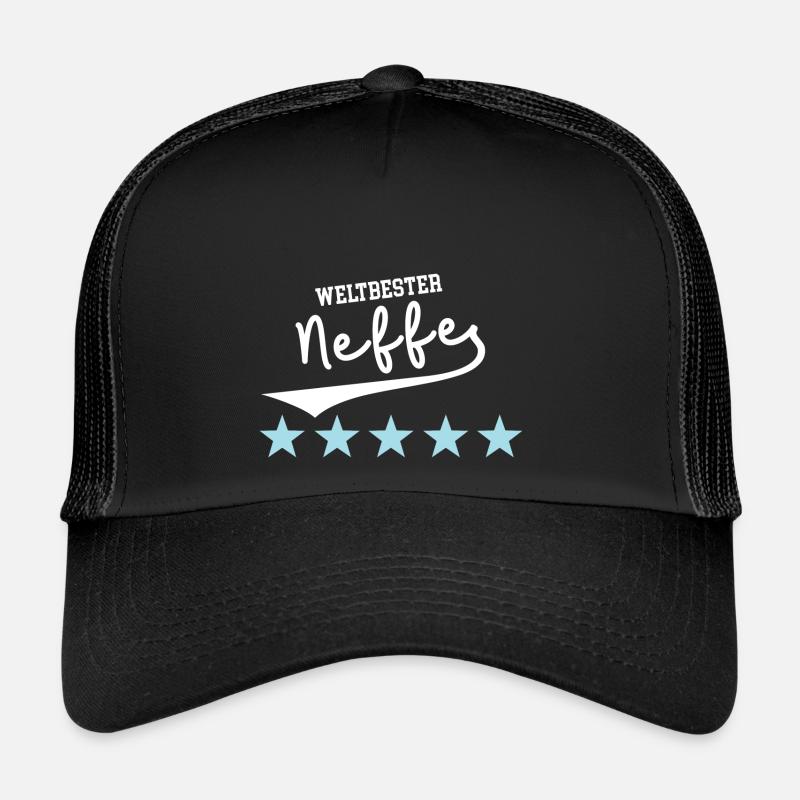 Neffe Beste Neffen Kinder Patenkinder Bruderkind - Trucker Cap - Schwarz/Schwarz