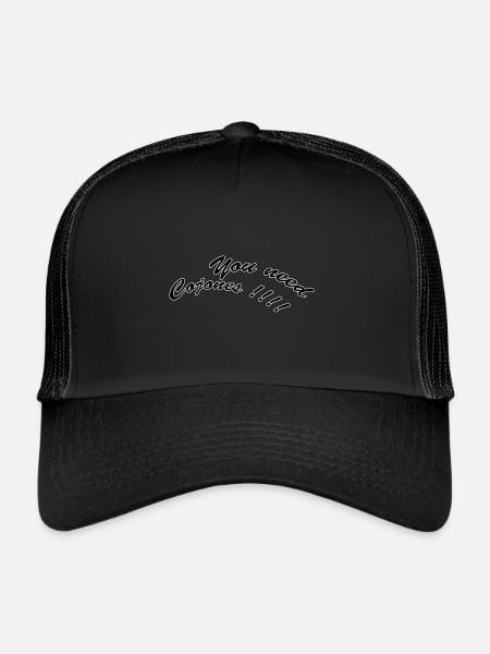 Vous avez besoin de cojones - Casquette trucker  - noir/noir - Devant
