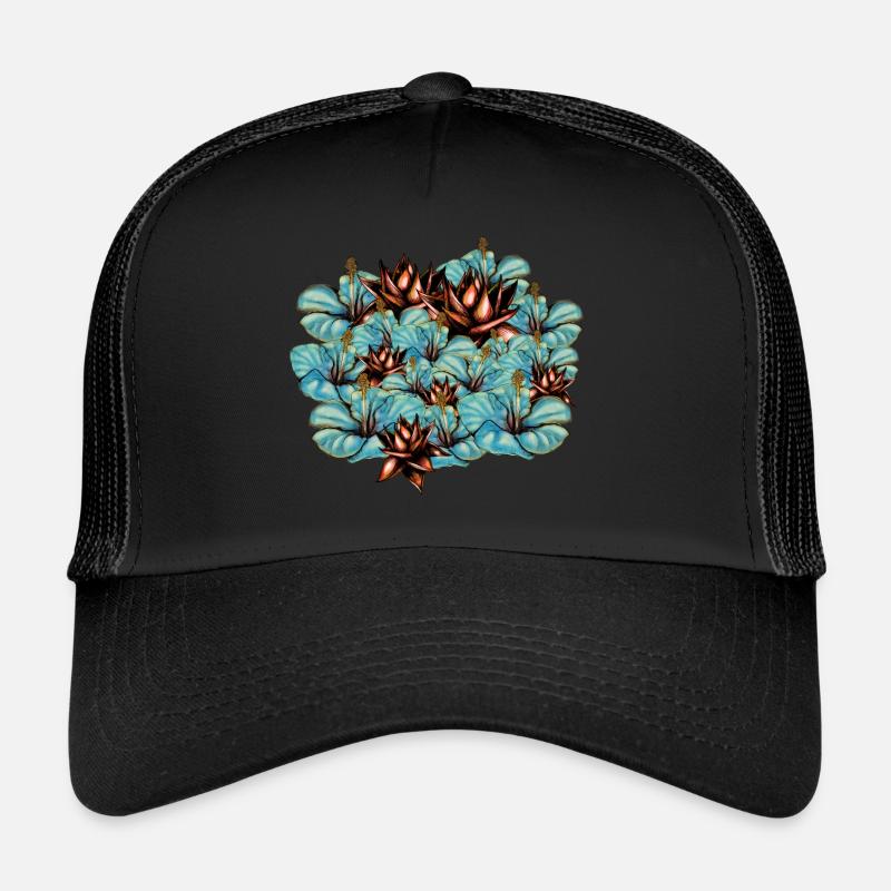 Blumen - Trucker Cap - Schwarz/Schwarz