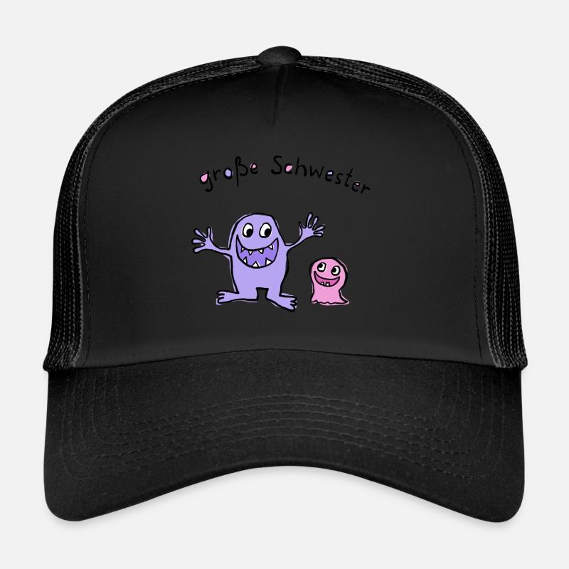 Große Schwester - Trucker Cap - Schwarz/Schwarz