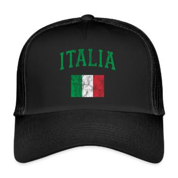 Italia Chemise Italie Drapeau Chemise Italien - Casquette trucker  - noir/noir - Devant