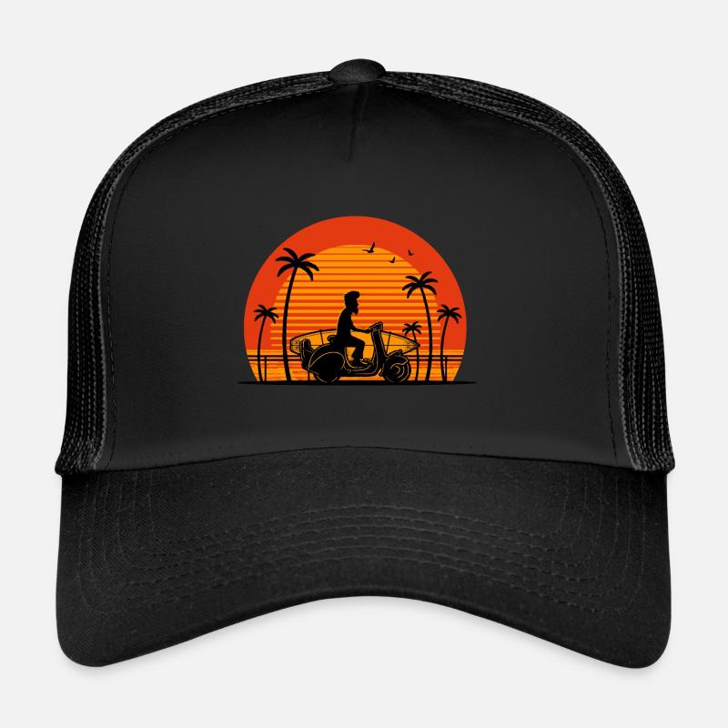 Surfer on scooter - Trucker Cap - black/black