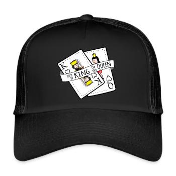 You King I Queen Partnershirt King Queen card - Trucker Cap - black/black - Front