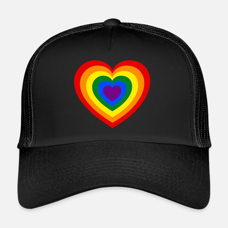 Rainbow Heart LGBT Movement Trucker Cap