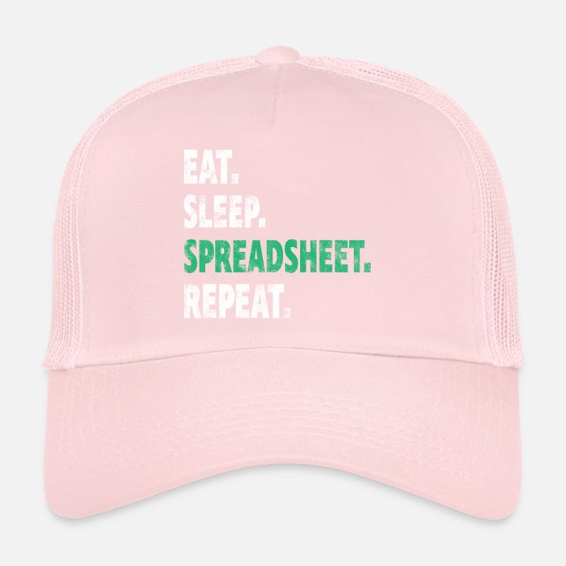 Eat Sleep Spreadsheet Repeat Finanz Geschenk Trucker Cap