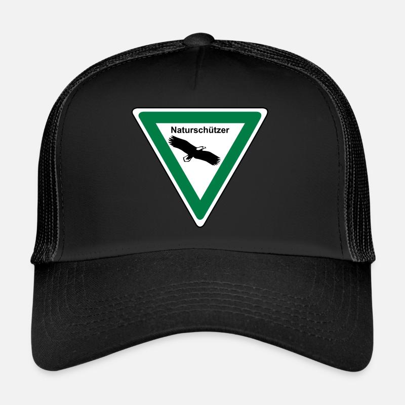 Naturschützer - Design-Farbe wählbar - Trucker Cap - Schwarz/Schwarz
