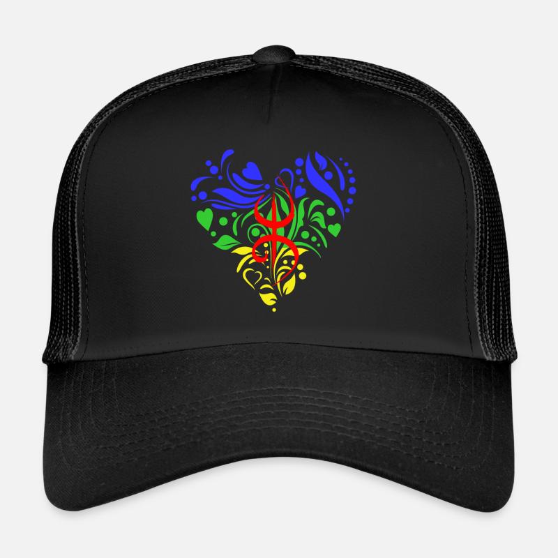 Amazigh Berber Heart - Trucker Cap - black/black