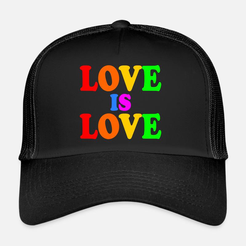 Love is love - Trucker Cap - Schwarz/Schwarz
