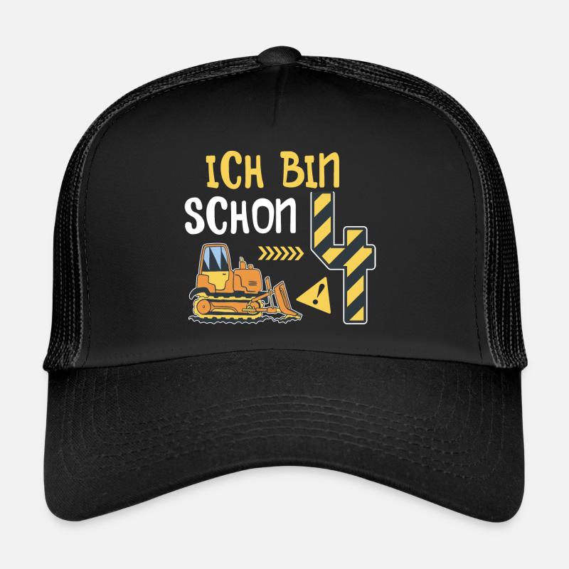Planierraupe 4. Geburtstag Junge Bauarbeiter Trucker Cap