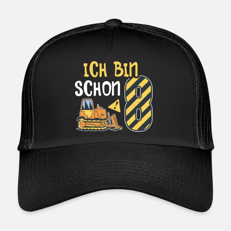 Planierraupe 8. Geburtstag Junge Bauarbeiter Trucker Cap