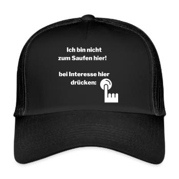 Nicht zum Saufen - Trucker Cap - Schwarz/Schwarz - Vorne