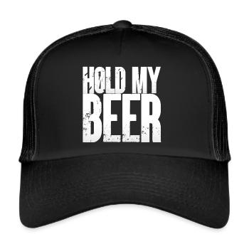 Hold my beer HMB citation fun Bier Spruch lustig - Casquette trucker  - noir/noir - Devant