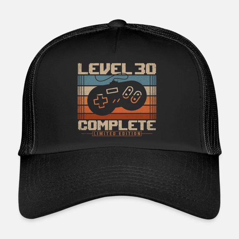 30 Cadeau d’anniversaire 30 ans Niveau 30 Complet Casquette trucker 