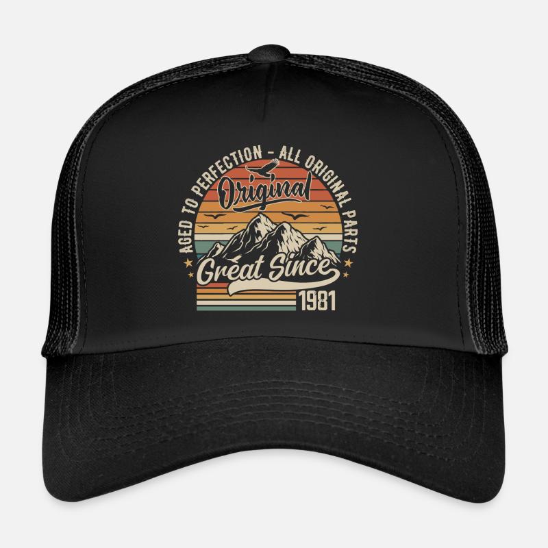 Vintage Born in 1981 | 44th Anniversary Gift 1981 Trucker Cap