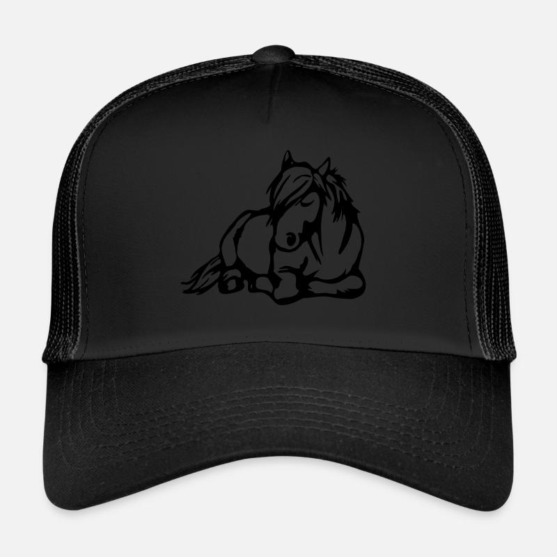 Cheval endormi drôle de dessin animé coquine Casquette trucker 