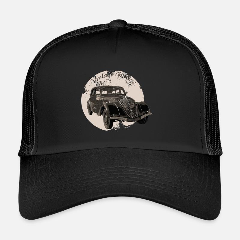 Vintage Garage 2 - Trucker Cap - Schwarz/Schwarz