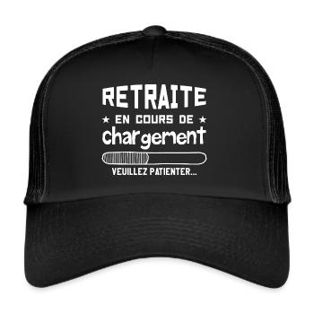 Retraité, Retraite, Départ en Retraite - Casquette trucker  - noir/noir - Devant