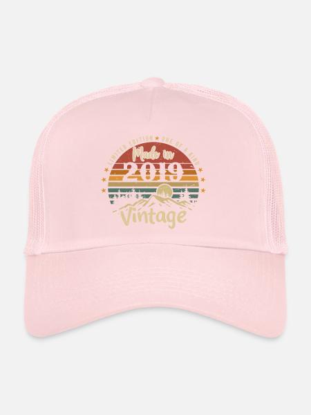 2019 Anniversaire Né En 2019 Édition Limitée - Casquette trucker  - rose pâle - Devant