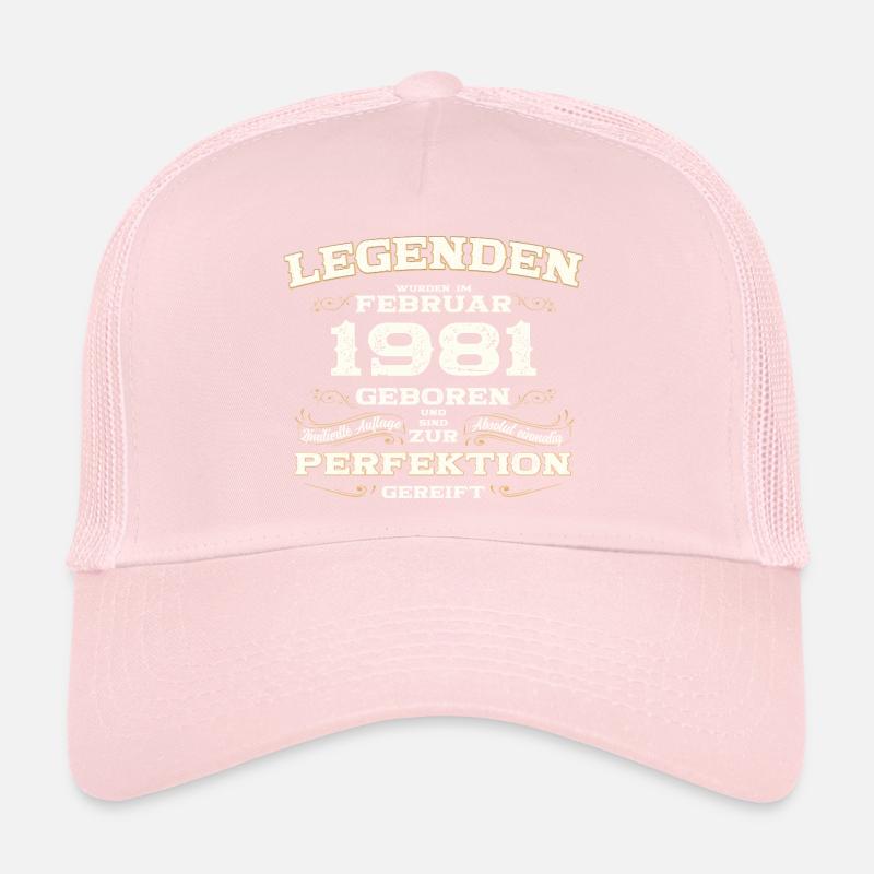 44. Geburtstag Geschenk Mann Original Februar 1981 Trucker Cap