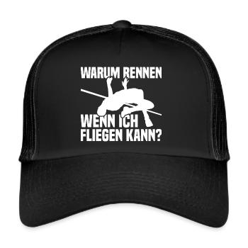 Saut en hauteur - Pourquoi courir quand je peux voler - Casquette trucker  - noir/noir - Devant