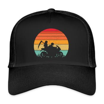 BIKER PASSION GIFT GRIM REAPER DEATH - Trucker Cap - black/black - Front