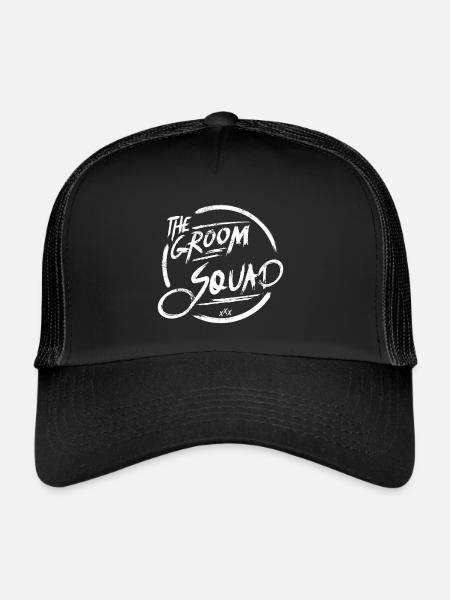 The groom squad bachelor party design - Trucker Cap - black/black - Front