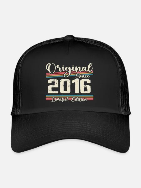2016 Vintage Retro Birthday Gift 2016 - Trucker Cap - black/black - Front