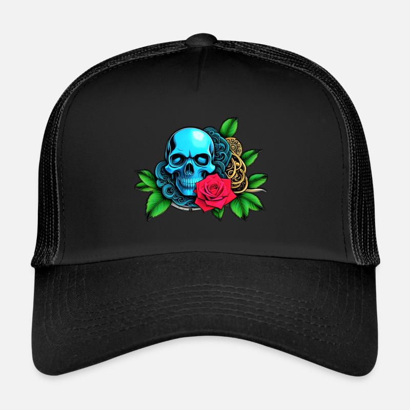 Skulls 'n' Roses - Crâne Bleu Casquette trucker 