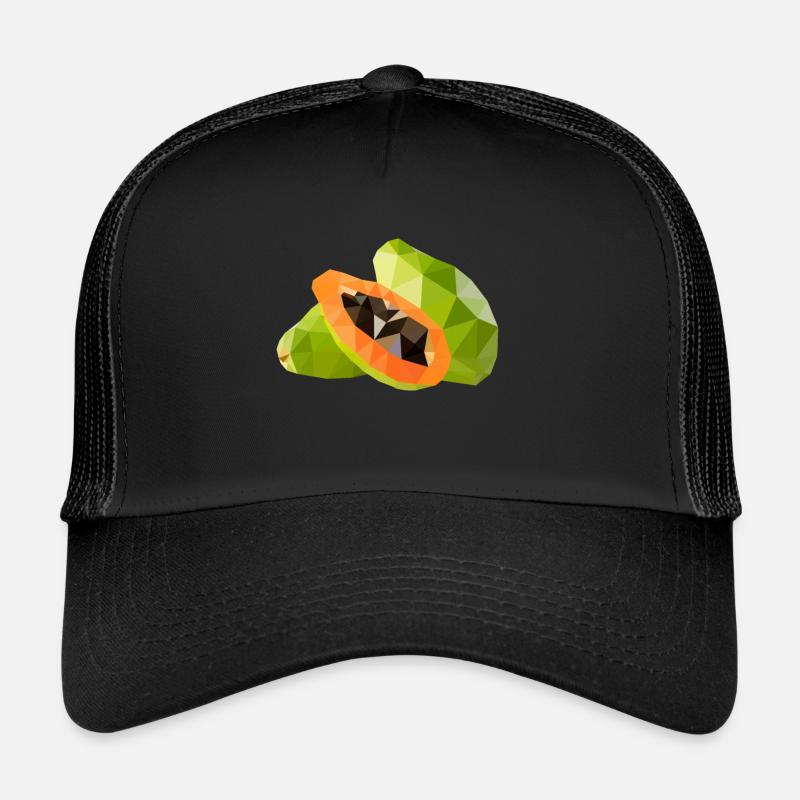 Low Poly Papaya - Trucker Cap - Schwarz/Schwarz
