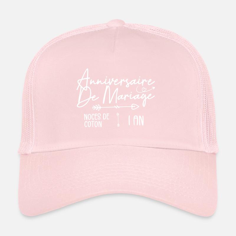 Anniversaire de mariage 1ans - Noce de Coton 1ans Casquette trucker 