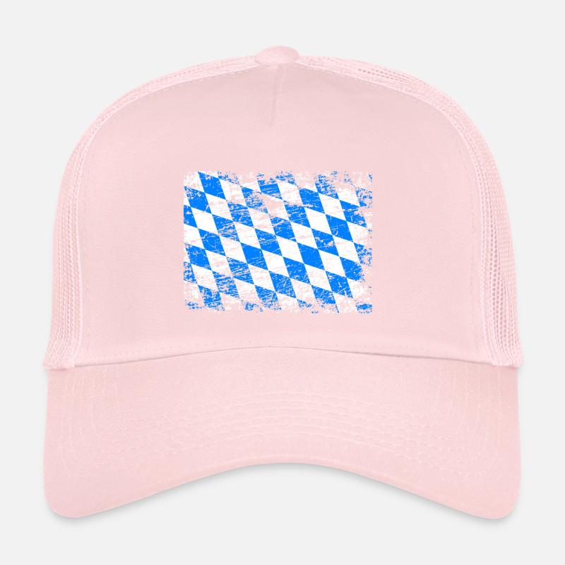 Drapeau de Bavière Utilisé Look Vintage Flag Casquette trucker 