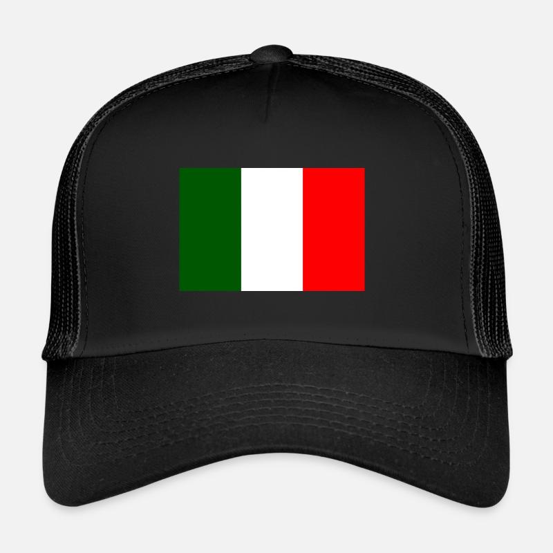 drapeau italien élégant au dos - Casquette trucker  - noir/noir