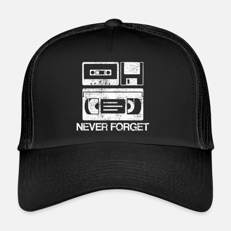 Video Diskette Kassette Kindheit - Trucker Cap - Schwarz/Schwarz