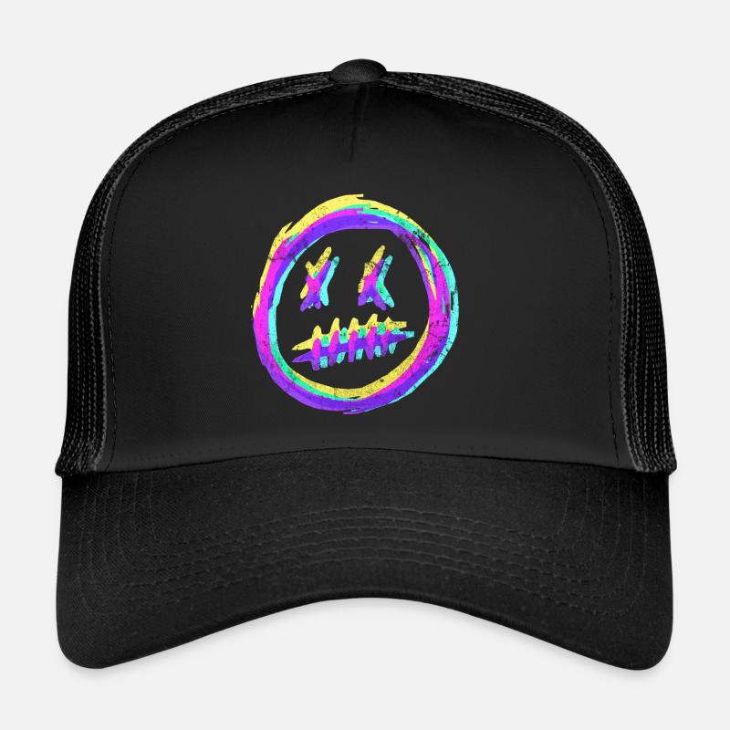 Crazy smiley face - RGB glitch Trucker Cap