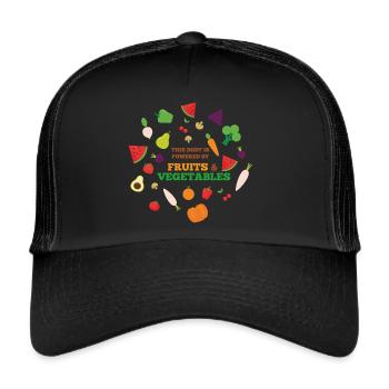 Propulsé par Fruits et Légumes - Casquette trucker  - noir/noir - Devant