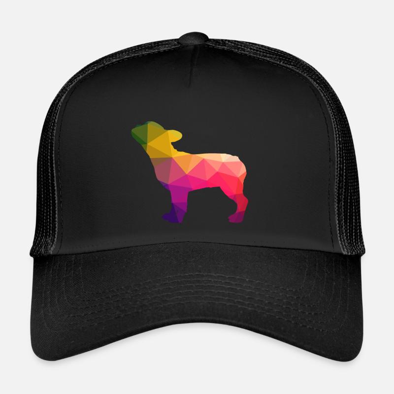 Frenchie bouledogue français arc-en-ciel coloré - Casquette trucker  - noir/noir
