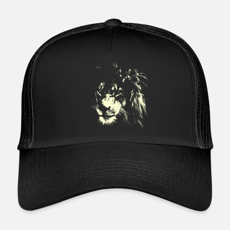 Léo AFRIQUE CAT SAVANNE - Casquette trucker - noir/noir