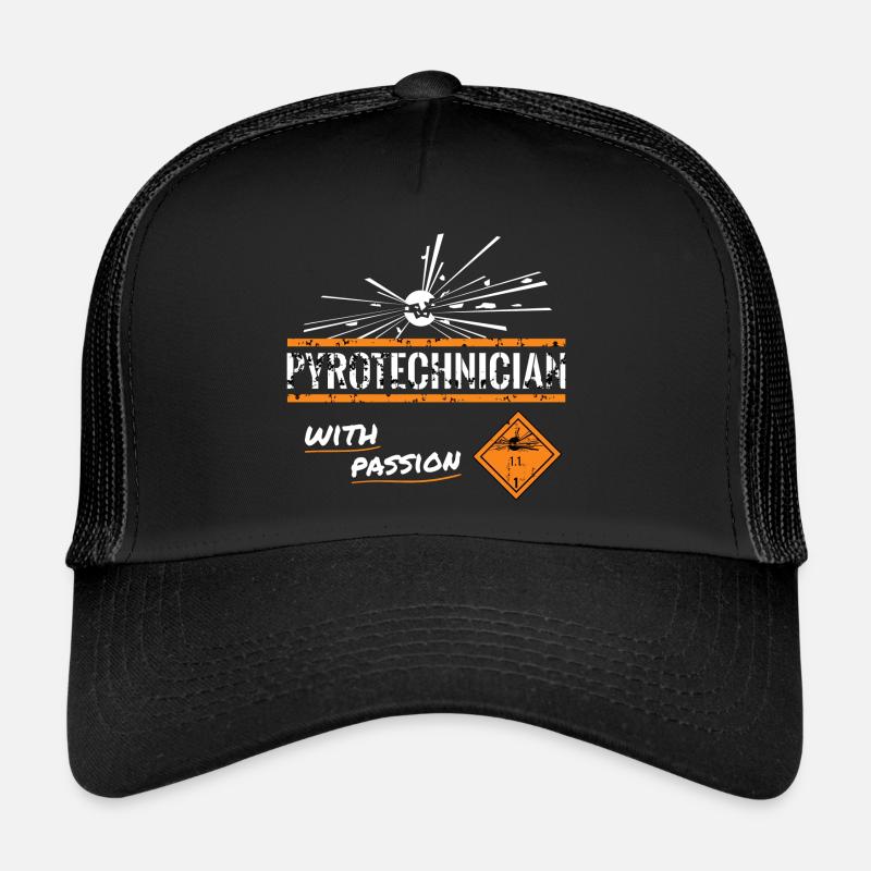 Pyrotechnicien passionné - Casquette trucker  - noir/noir