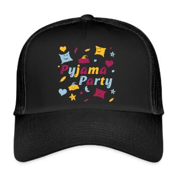 Pajama party for a fun girls night out - Trucker Cap - black/black - Front
