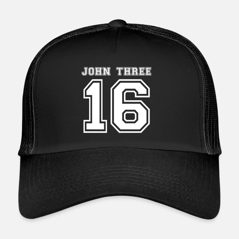 John Three 16 - Verse-la-Bible comme idée de cadeau - blanc Casquette trucker 