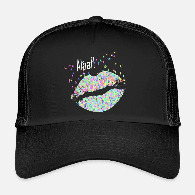 Alaaf! Konfetti Kuss Geschenkidee - Trucker Cap - Schwarz/Schwarz