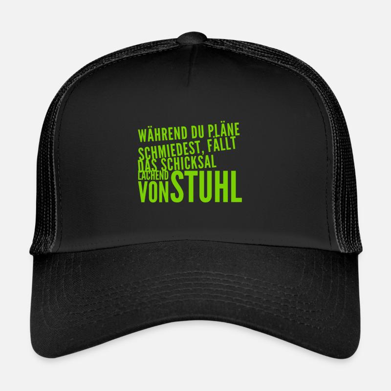 Pläne machen ist sinnlos - Trucker Cap - Schwarz/Schwarz